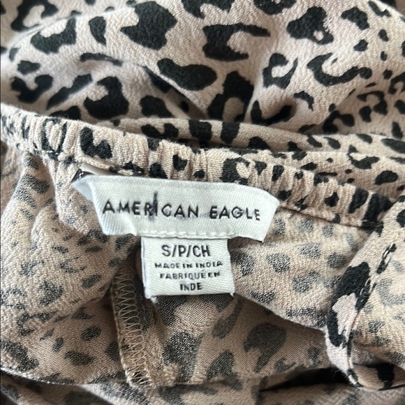 AMERICAN EAGLE leopard print spaghetti strap midi dress S resortwear neutral - Picture 6 of 9